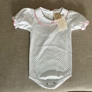 TBBC NWT polka dot with pink trim blouse with snaps